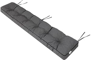 PILLOWPRIM Etna Coussin Exterieur, Coussins pour bancs de Jardin, Coussin 120 x 40 cm, Banc de Jardin, Coussin Banc - Gris