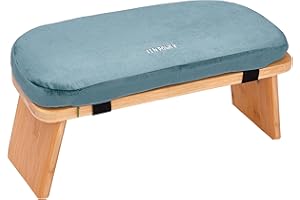 ‎ZEN POWER Zen Power Yoga Bench, Folding Wooden Yoga Bench, Ergonomic Meditation Bench, Prayer Stool for Everyday Spiritual Moments, Comfortable and Soft Padded, Yoga Accessories