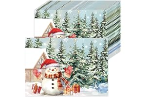 TARKLANDA 50 tovagliette di carta natalizie, albero di natale e forma di pupazzo di neve tovagliette usa e getta 40 x 28 cm, natale decorazione per vacanze, feste, casa, fattoria
