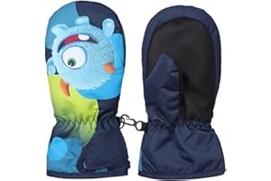 TONIFAY Winterhandschuhe Fäustlinge Kinder Handschuhe Skihandschuhe Schneehandschuhe für 1-9 Jahre Mädchen Jungen Winterhandschuhe PU Palme Wasserdicht Winddichte Warm Fleece Skifahren Snowboard Laufen