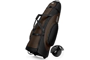 OutdoorMaster Bolsa de Viaje Acolchada de Golf con Ruedas reforzadas, 900D Oxford Resistente al Desgaste e Impermeable, Bolsa de Viaje de Golf de Lado Suave, Compartimento para Zapatos y Accesorios