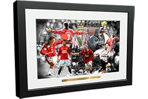 Kitbags & Lockers 12x8 A4 Signed THE ALEX FERGUSON YEARS Celebration -Cantona-Ronaldo-Beckham-Giggs-Rooney-Scholes Autographed Manchester United Photo Frame Photograph Picture Gift