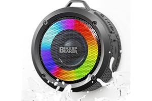PRSCFUM Bluetooth Shower Speaker, Portable Bluetooth Speaker HD Sound with Suction Cup/Lanyard, IPX7 Waterproof Wireless Speaker with RGB Light, Stereo Bass, USB-C, Mini Speaker for Bathroom, Party, Outdoor