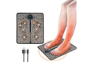 FRIKINK Masajeador de Pies Eléctrico Portátil Recargable, 8 Modos de Masaje y 19 Niveles de Intensidad - Alivio Duradero, Fácil de Usar, Mejora la Circulación Sanguínea