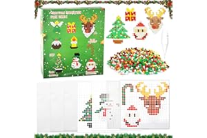 Lets Joy Koraliki do prasowania na Boże Narodzenie, 1200 sztuk, 5 mm, koraliki do prasowania, zestaw koralików z wzorami, papier do prasowania, zestaw koralików bożonarodzeniowych do majsterkowania,