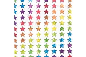 Baker Ross AT216 holograficzne mini naklejki gwiazdkowe, sztuka bożonarodzeniowa i rzemiosło, 400 sztuk, sortowane