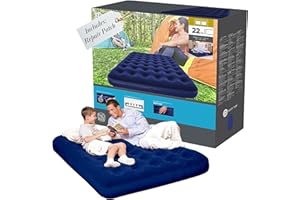 Topline Inflatable Mattress Air Bed - Portable Mattress Great for Camping, Guest Bed, Campervan (Queen Double)