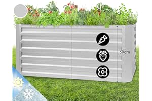 Blumfeldt Jardinière sur Pied, Espace Potager sur Pied Jardinage Extérieur, Bac Potager Surelevé Exterieur Jardin et Balcon, Acier, 432L, 1,2 m