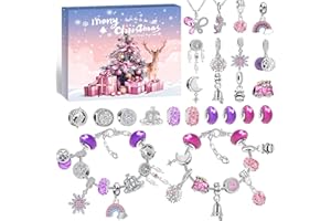 AMGEET Calendrier de l'Avent 2025 Bijoux, 24 surprises Calendrier de Noël Bijoux Cadeau pour enfants et adolescentes, cadeaux de Noël et d'anniversaire Cadeau surprise