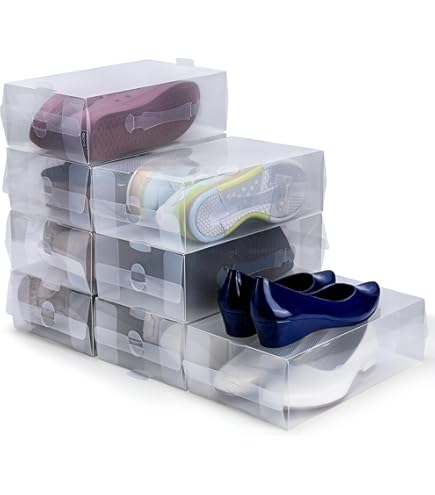 Stapelbare Schoendoos,Doorzichtige Acryl Schoenendoos Sneaker Organizer Schoenendisplay Opbergdoos,Black,36.5x28.5x25.5cm