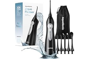AquaSonic Aqua Flosser - Cordless Rechargeable Water Flosser for Teeth - Waterproof, Portable Oral Irrigator for Dental Cleaning with 5 Jet Tips – Braces Home Travel