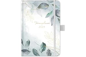 INDEME Terminplaner 2024 - Kalender 2024 von Januar 2024 bis Dezember 2024, Wochenplaner A5 mit Innentasche, Elastischer Verschluss, Kalender 2023 2024 Buchkalender, 21.3 x 14.7cm - Blätter