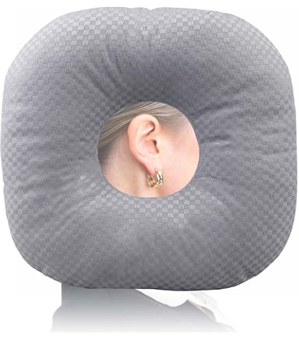 Coussin Perceing Oreille - 23x23x5cm - Anti-Douleur Pour Dormir Sur Le Côté
