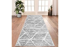 Tinyboy-hbq Teppichläufer für Flur rutschfest Waschbar Läufer Teppiche Lang Weich Kücheläufer Grau Flur Läufer für Schlafzimmer Wohnzimmer Küche (Elfenbein/Grau, 80x200cm)