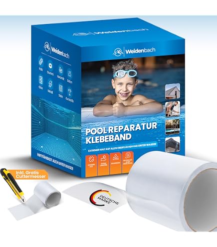 Well2wellness Set Riparazione Piscina 3 Pezzi – Colla Subacquea 30mg, Pellicola Trasparente E Stick Distributore Per Riparare La Tua Piscina