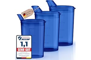 D.VARA 3x Schnabelbecher mit Deckel 250ml Blau Schnabeltasse Senioren Set aus 3x Becher mit 3x Deckeln (2x mit Öffnung 12 x 10 mm u. 1 x mit Öffnung 4 x 4 mm) Trinkbecher mit deckel- Trinkbecher Baby