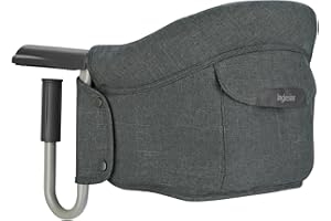 Inglesina Fast, Seggiolino da Tavolo Pieghevole, Grigio Scuro (Charcoal Grey), Facile da Trasportare, Lavabile, Installazione Sicura, Fino a 15 kg, 35 x 27 42 cm