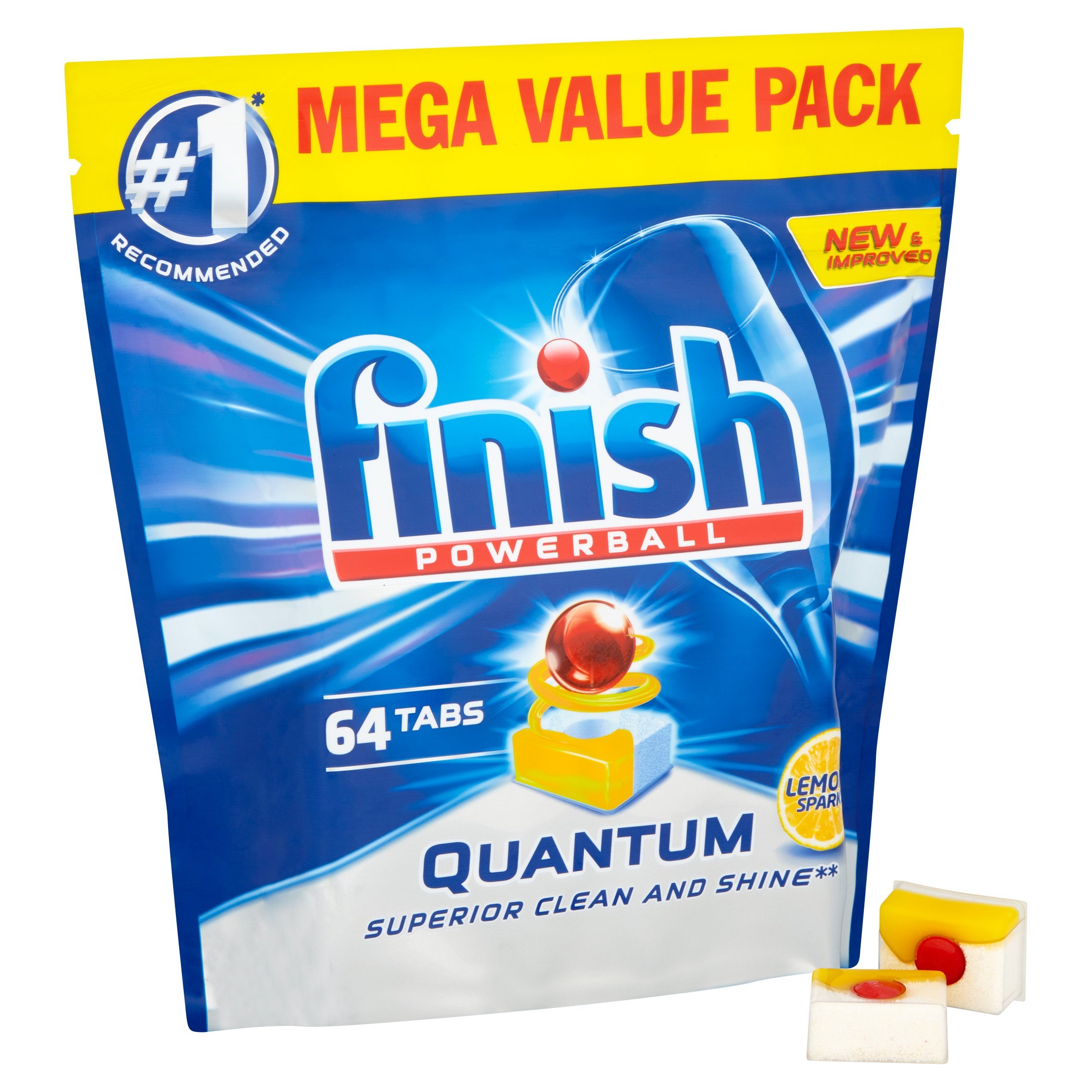 Finish Dishwasher Tablets, Quantum Lemon, 64Count Fresh Store Shop