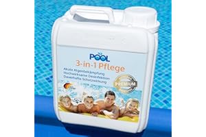 zooprinz 3-in-1 Pool Cleaning Water Care – Ideal 2 L – Against Algae and Deposits in the Pool – Perfect Disinfection and Cleaning of Paddling Pool Swimming Pool – for Clear Water