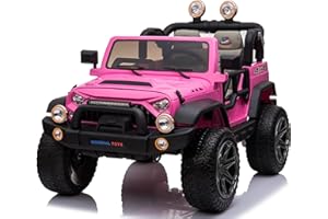MONDIAL TOYS Auto Macchina Elettrica 12V per Bambini Maxi Fuoristrada 2 Posti Sedile in Pelle Ruote in Gomma Carico Massimo 50 Kg Full Optional Rosa