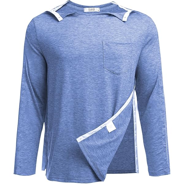 OP Shirt Mit Druckknöpfen - Schulter Erholungsshirt Für Dialyse Und Chemo