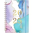 2025 Diary - 2025 A5 Diary Week to View, January 2025 - December 2025, Pink and Blue, Twin-Wire Binding, Hard Cover, Elastic Closure, 21.5 x 15.5 x 1.5 cm