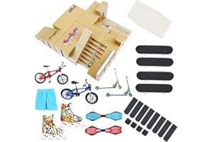 PLSOPPKG Skate Park Kit Rampa Piezas para Finger Skateboard Park Kit Parte Entrenamiento Props con Finger Skateboards Finger Bikes Patines y Scooters y más (8 partes)