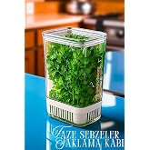 Transformacion Yeşillik Saklama Kabı 2900 ml - Taze Yeşillik İ&ccedil;in S&uuml;zge&ccedil;li Saklama Kutusu, 7430000721957