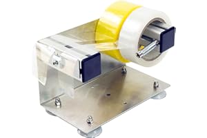 LDS Industry 4 inches Width Desktop Table Top/Wall Mounted Tape and Label Dispenser, Large Desktop Tape Dispenser for 2" or 3" Tape, Stainless Steel Frame with Sucktion Cup Sucker TTD-03