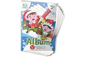 Sabbiarelli Sand-it For Fun - Album Villaggio di Natale, 10 Disegni Adesivi a Tema Natalizio da Colorare con Sabbia Colorata (non inclusa), Lavoretti di Natale Creativi per Bambini dai 3 Anni