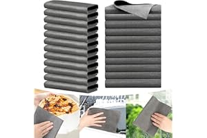 BELEVO 12 Pièces Chiffon Magique, Chiffon Microfibre Voiture 30x30cm Chiffon Vitre sans Trace de Nettoyage Magique pour Les Miroirs de Voiture Vitres Cuisine Salle de Bain