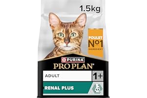 PURINA PRO PLAN | Renal Plus | Chat | Croquettes complètes pour Chat Adulte Stérilisé | Aide au maintien d'une fonction rénale saine et du système urinaire | Au Poulet | Sac | Lot de 6 x 1,5 Kg