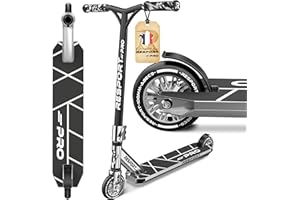 RE:SPORT Trottinette Stunt Revo Pro pour enfants et adultes, avec support, 110 mm, roues en PU et barre en Y, roulement à billes ABEC 9, trottinette cascade, trottinette cascade, trottinette freestyle