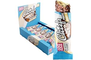 Chiefs® Protein Bar con 20g di proteine e 211kcal • Barretta proteica a basso contenuto di zucchero con molte proteine • 12 x 55g (Crispy Cookie)