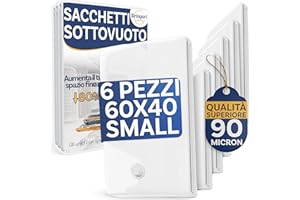 Stringari 6 Sacchi S 60x40 - Sacchetti Sottovuoto Vestiti - Buste di Qualità Superiore per Piumoni