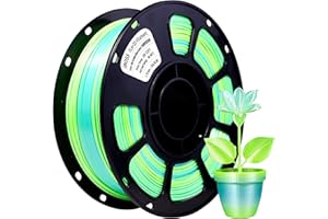 iBOSS Jedwabny Gradient PLA+ 3D Filament do drukarki 1,75 +/- 0,02 mm, szpula 1 kg (2,2 funta) Dwukolorowy filament do druku 3D, pasuje do większości drukarek FDM (niebieski zielony gradient)