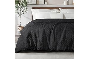 Whale Flotilla Edredón de 300GSM en Microfibra, 135 x 200 cm, Cálido y Suave para Cama Individual, Transpirable, Cómodo para 4 Estaciones, Negro