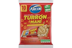 Wafer dall'Argentina Ripieni di Torrone e Pasta di Arachidi, Pack 250 g con 10 unità - Oblea Rellena de Turron & Maní ARCOR, 250g