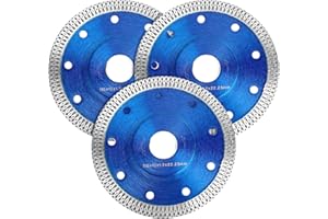 ERRUM 3PCS Diamond Saw Blades 115mm/4.5" Ultra Thin Cutting Disc for Angle Grinder Cutting Porcelain Tiles, 4.5" Wheel Disc Cut on Granite, Marble, Concrete, Tiles, Ceramics (Blue)