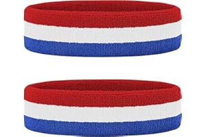 HANERDUN Ensemble de Bandeaux Bandeaux de Poignet Sports Homme Femme Bandeau Tête Front Tissu éponge Sport Courir Vélo Jogging Tennis Football