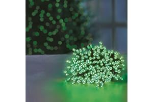 Premier Indoor Outdoor LED Halloween Lights Green 200 Supabrights 16 Metres Multi Action with Timer Halloween Decoration Scary