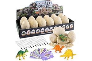BAHAGULY Dinosaurs Egg Dig Kit - 12 Unique Eggs Dinosaur Toy ，Easter Eggs Science STEM Gifts for Boys Girls Dinosaur Egg Toys for Age 6-8 8-12 Year Old