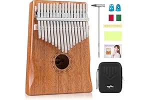 Shaevle Kalimba Daumenklavier, 17 Tasten Musikinstrument Inkl. Fingerklavier Tragetasche Stimmhammer Songbook, Thumb Piano Instrument Geschenk für Kinder, Erwachsene, Anfänger