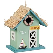 Vogelhaus Zum Aufhängen | Wetterfest Aus Massivholz | Mit 32 Mm Einflugloch & Futterstellen | Für Garten, Balkon, Terrasse