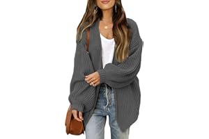 JFAN Damski sweter z dzianiny sweter z długim rękawem damski sweter kardigan z kieszenią ciepły płaszcz na jesień i zimę