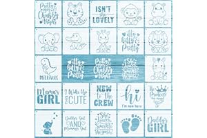 OOTSR 22 Stück Baby Thema Schablonen, Zeichenschablonen Vorlage für Baby-Dusche, Stencil Schablonen zum Malen für Onesies, Lätzchen, Hemden Dekoration