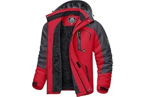 KEFITEVD Męskie Wodoodporne Kurtki Polarowe Zimowe Ciepłe Narciarskie Płaszcze Przeciwdeszczowe Zewnętrzne Płaszcze Termiczne