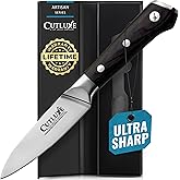 Cutluxe Paring Knife – 3.5" Small Kitchen Knife, Peeling Knife with Razor Sharp Blade – Forged High Carbon German Steel – Ful