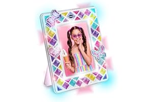 VTech Mosaic Magic Lights Photo Frame, Craft Kit, 70+ Colourful Mosaic Tiles, Light Up and Sound Effects, 12 Melodies, Crafting Kit for Kids, Suitable for Ages 5, 6, 7+ Years, English Version