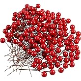 TUPARKA 150 Pcs Christmas Holly Berries Artificial Berries for Christmas Wreath Decorations Wreath Making Supplies Christmas 